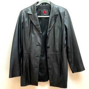 Iconic Black Leather Coat